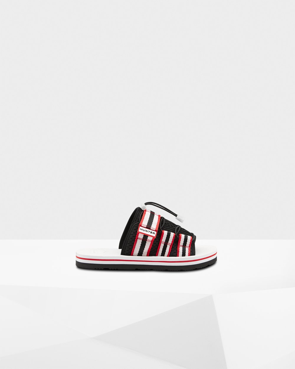 Chinelos Hunter Homem Pretas/Branco/Vermelhas - Original Beach - 67ZFJILNG